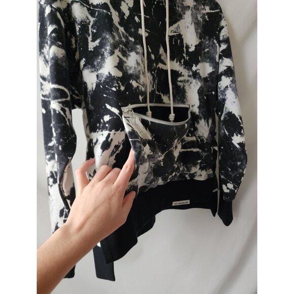 Nike Fly Black & White Tie-Dye Hoodie Sweatshirt Athleisure Active Streetwear XS - Picture 12 of 16